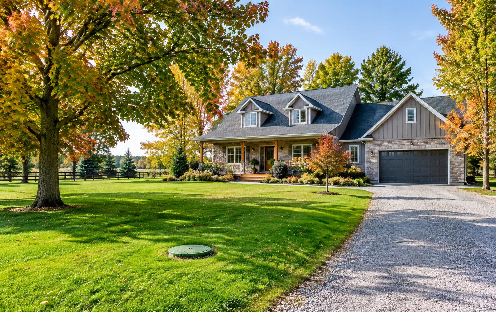 Rural Ontario home with septic access
